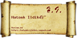 Hatsek Ildikó névjegykártya